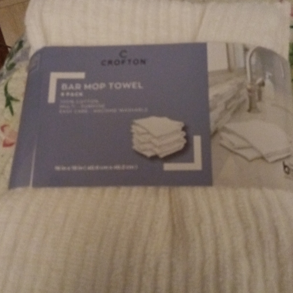 Croton White Bar Mop Towel 6-Pack